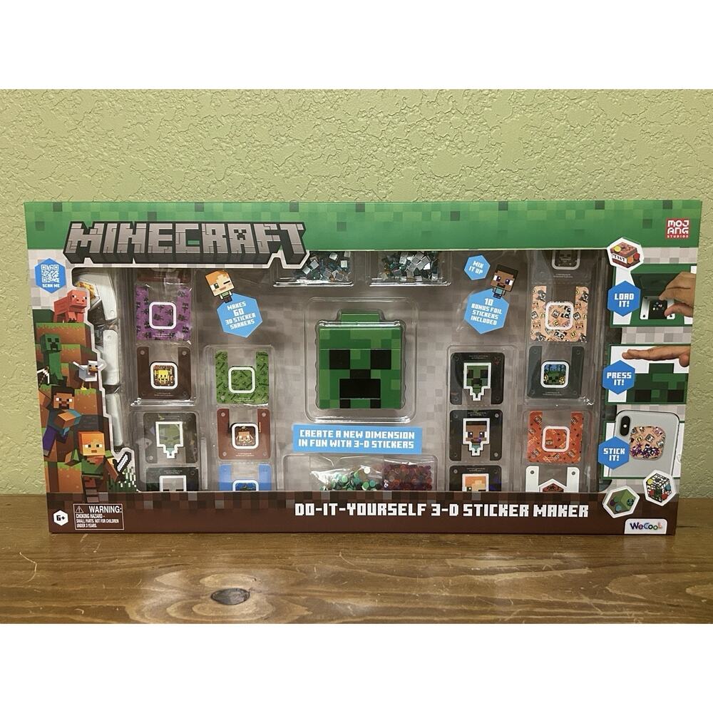 Minecraft Do-It-Yourself 3D Sticker Maker Kit New with Box